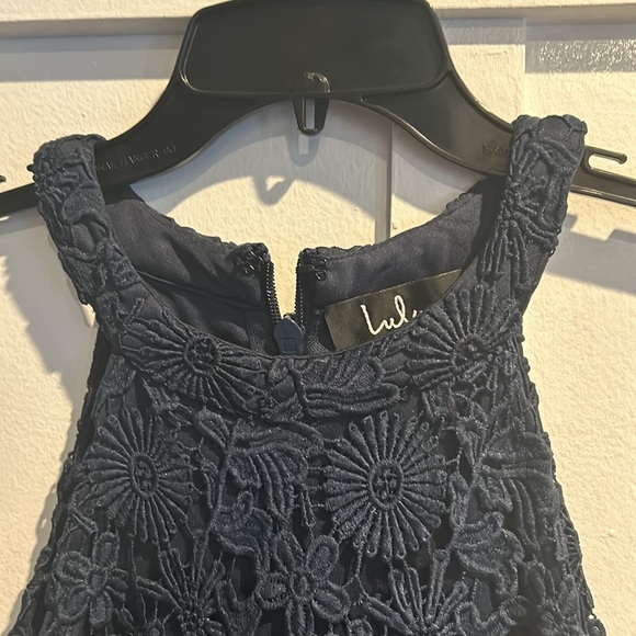 Love Poem Navy Blue Lace Mini Dress - Picture 2 of 8